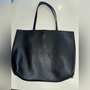 Black Leather Tote Bag